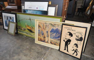 Lot 041 - Group lot - Framed paintings, Prints & other Pictures - 1930s Ink