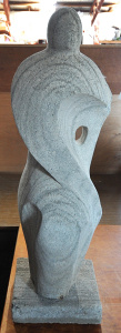 Lot 055 - Large Modernist Sandstone Sculpture - Figure w Hole pierced upper left