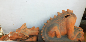 Lot 062 - Vintage terracotta dragon roof finial af
