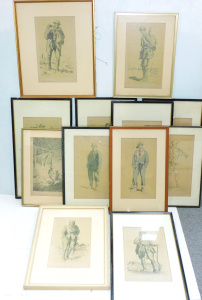 Lot 068 - Large group of framed prints of Darryl Lindsay lithographs of WW1 scen