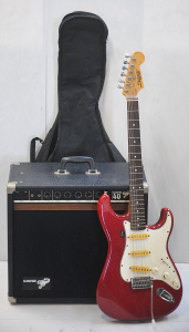 Lot 071 - Vintage Korean made Session Road Series Strat style electric guitar wi