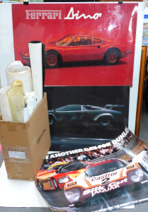Lot 082 - Group of vintage and retro automotive and other posters inc laminated