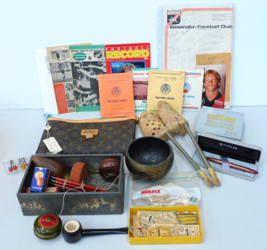 Lot 093 - Box Vintage Mixed items inc 1970s Footscray District Football League F