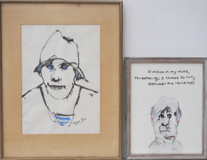 Lot 109 - Teura Maffei (1918 - 2010) 2 x Framed Mixed Medias - Haiku & Untit