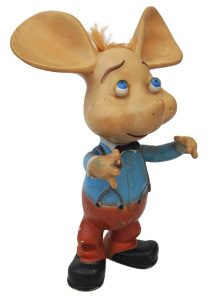 Lot 129 - 1960s Italian Topo Gigio Rubber Squeaky doll - Dapper Mouse Holding Ci