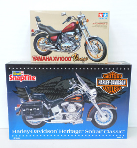 Lot 140 - 2 x boxed unmade complete motorcycle model kits inc Revell Snap Tite 1