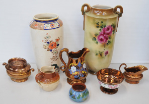Lot 149 - Group of Victorianearly 20thC ceramics inc collection of hand painted