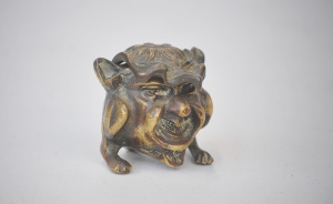 Lot 173 - Vintage brass imp inkwell c1900 - 7 5cm H