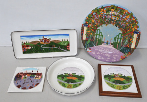 Lot 182 - Group lot Villeroy & Boch inc Cabinet Plate Jardins Francais cm D,