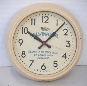 Lot 192 - Vintage Industrial Smiths Sectric Wall Clock - Advertising Kelvinator
