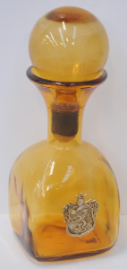 Lot 195 - Vintage Empoli Italian Amber glass Decanter with large Ball stopper cm