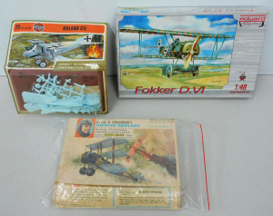 Lot 196 - 3 x Vintage unmade model military aircraft model kits complete with in