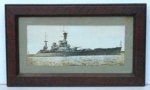 Lot 203 - Framed Vintage Photograph by Abrahams Devonport England - HMS Renown -