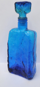 Lot 211 - 1960s Empoli Italian blue glass Decanter - 28cms H