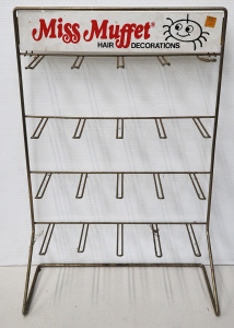 Vintage Metal Point of Sale Shop Display - Miss Muffet Hair Decorations 62cm H