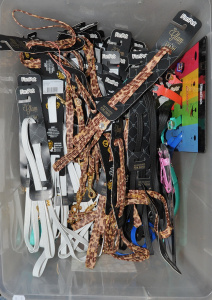 Lot 019 - Box lot of Modern As New Fan Pet Glam Dog Leashes