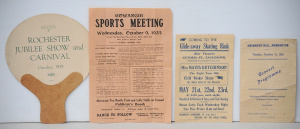 Lot 040 - 4 x vintage ephemera - Oct 1929 Rochester Jubilee Show & Carnival
