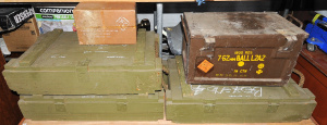 Lot 049 - Group lot - vintage Ammo Crates & Boxes - old Metal for 762mm + 3