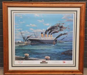 Lot 061 - Large framed limited edition RMS Titanic signed and numbered print by