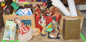 Lot 066 - 3 x Boxes of Mixed Items incl Geisha Figures, Assorted Books, Assorted
