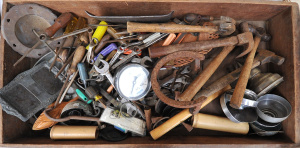 Lot 073 - Lot of Vintage Mixed Tools & Metalware incl Vintage, Files, Hammer