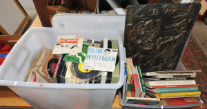 Lot 077 - Large mixed lot of 2 large crates inc various reference books, embosse