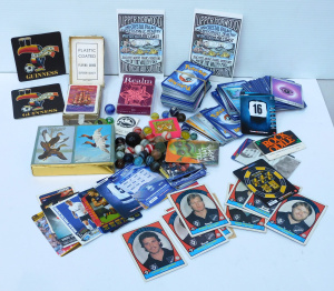 Lot 094 - Box lot vintage Cards & Marbles inc Pokemon, Football Cards, Playi