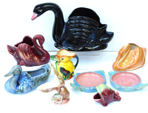 Lot 095 - Group lot of Animal Australian & other Pottery inc Pair Dyson Fish