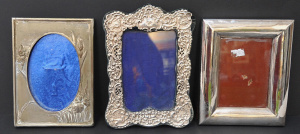 Lot 099 - 3 x Photo Frames inc Hallmarked Birmingham Sterling Silver with Scroll