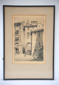 Lot 109 - Sir Lionel Arthur Lindsay (1874 - 1961) Framed Drypoint Etching - The