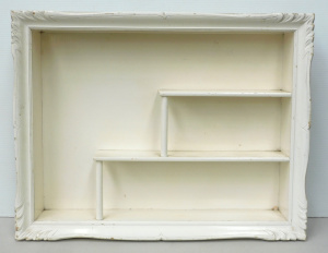 Lot 112 - Vintage Painted Timber wall mounting shadow box 52cm H x 67cm W