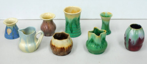Lot 138 - 8 pces Vintage Remued Australian Pottery All with drip glaze inc Jug w