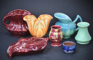 Lot 145 - Group lot Vintage Australian Pottery inc Casey Ware Burgundy Drip glaz