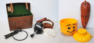 Lot 147 - 4 pces inc vintage inc Leather Collar box & Cambridge Instrument C