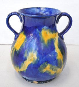 Lot 215 - Signed and dated McHugh Tasmania 1934 Australian studio pottery drip g