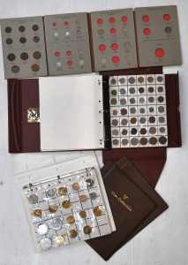 3 x Currency Coin Albums inc Australian Pre Decimal Type Set Album ( not complet