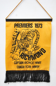 Vintage original 1973 Richmond Tigers VFL Footy Grand Final Banner - Premiers 19