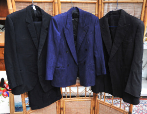 Lot 009 - Vintage gents' dinner suit and 2 x double breasted suit jackets