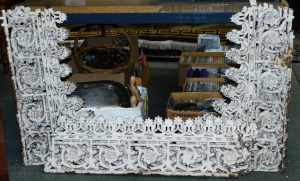 Lot 033 - Group lot - white painted heavy Victorian Cast Iron Latticework - 6 x