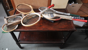 Lot 039 - Group Lot Vintage inc Two Tier Auto Trolley on casters, Tennis & S
