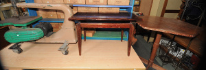 Lot 043 - Mixed Lot incl Modernist Wooden Coffee Table, Hexagon Wooden Coffee Ta
