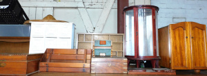 Lot 045 - Large group lot - Vintage & modern Wooden Items - small Cabinets,