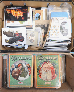 Lot 054 - 2 x Boxes of Vintage Mixed Ephemera incl Chatterbox Annuals, Mixed Pos