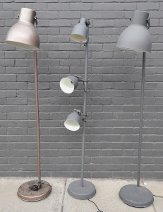 Lot 074 - 3 x Retro Style Floor Lamps incl One Three Tiered Lamp & 2 x Stand