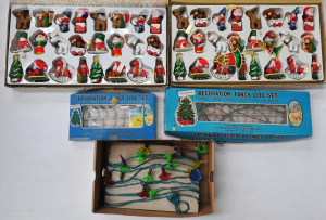 Lot 077 - Group Xmas Decorations inc Vintage 2 x Vintage Decoration Fancy Lite S