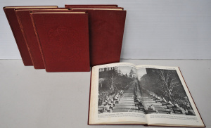 Lot 087 - Embossed leather bound 6 volume set of The War In Pictures pub Odhmas