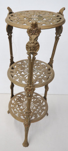 Lot 109 - 3-tiered vintage Baroque style cast bass plant stand - 68cm H