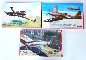Lot 112 - 3 x boxed unmade Plastic 1 72 Scale WW2 Military Plane Model Kits Made