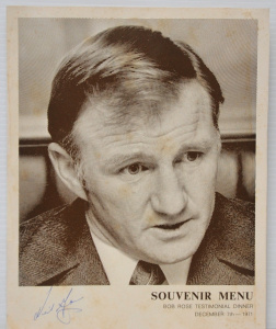 Lot 124 - Vintage Bob Rose Testimonial Dinner Menu from 1971 w original Neil Man