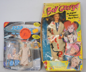 Lot 142 - Vintage Boxed Boy George Doll by LJN (box 34cm H) + carded Star Trek T